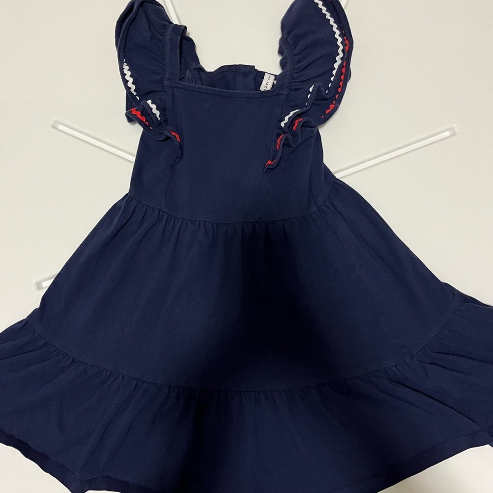 Janie and Jack Navy Dress with Red Trim